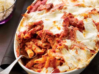 Baked Penne with Sausage and Creamy Ricotta
